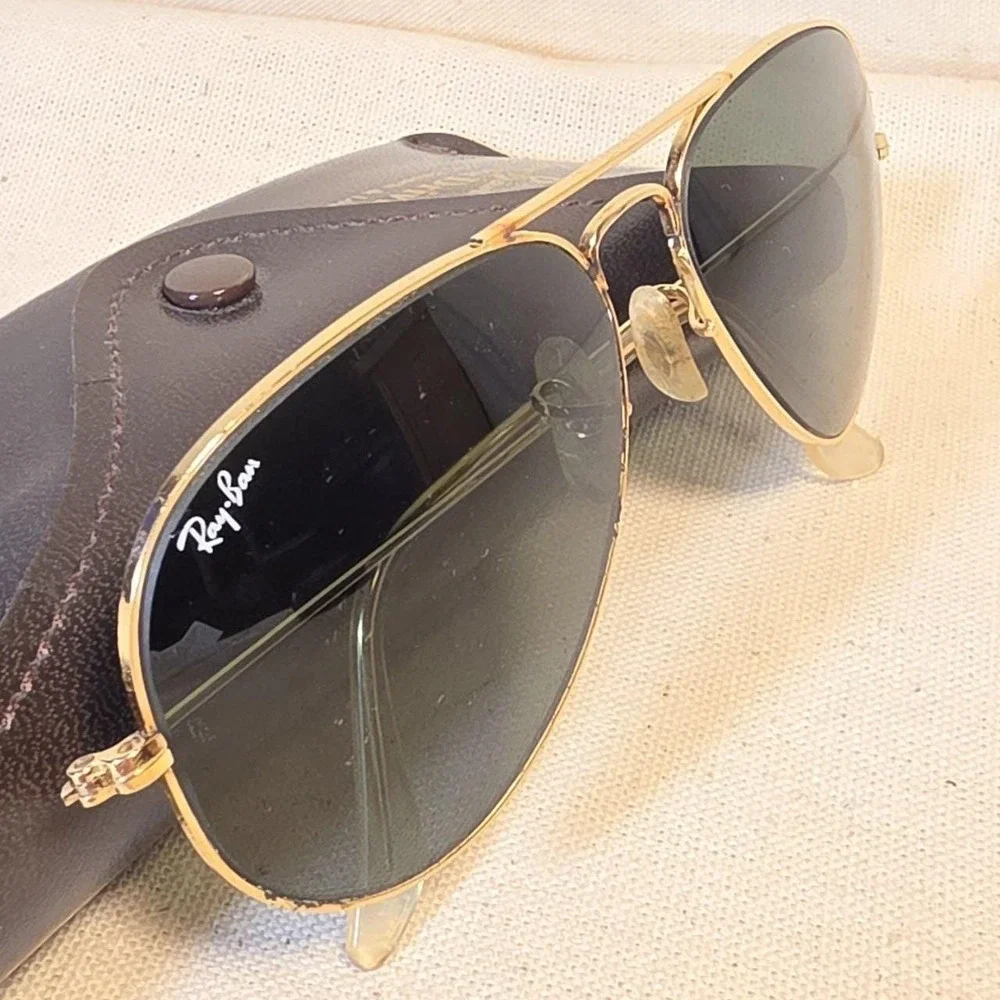 Vintage B&L Ray-Ban Aviator 58mm Gold USA 